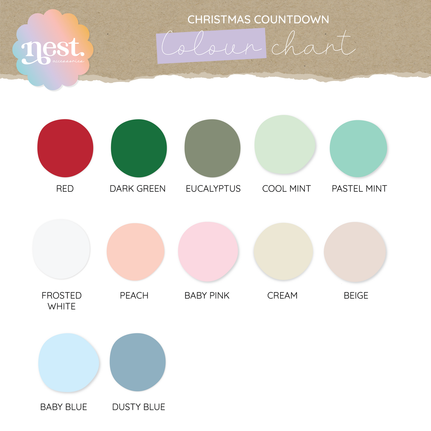 Christmas Countdown with Stand & Acrylic Numbers - Classic Design