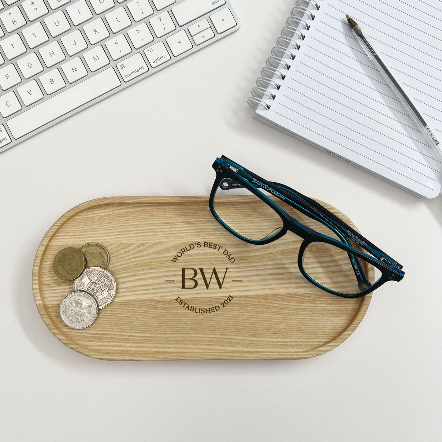 Father's Day Wooden Trinket Tray - World's Best Dad