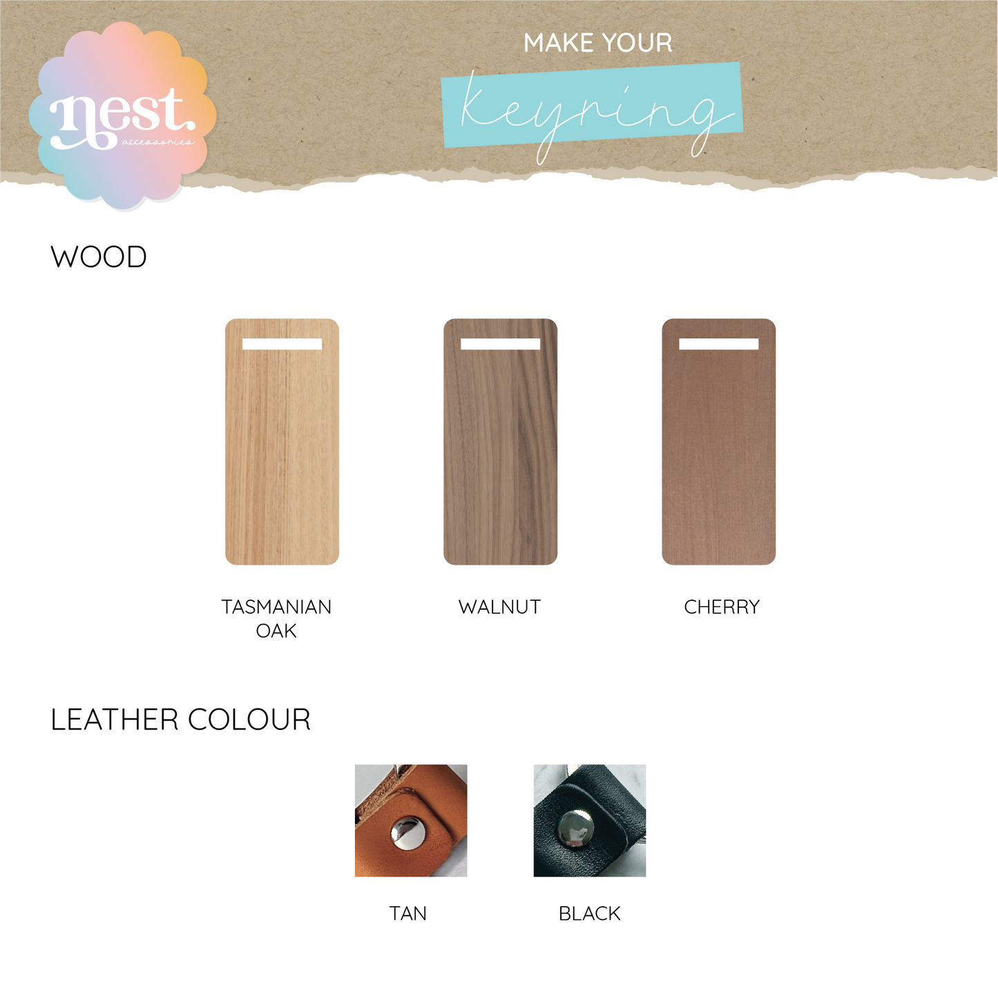 Special Dates Father's Day Wood & Leather Keyring