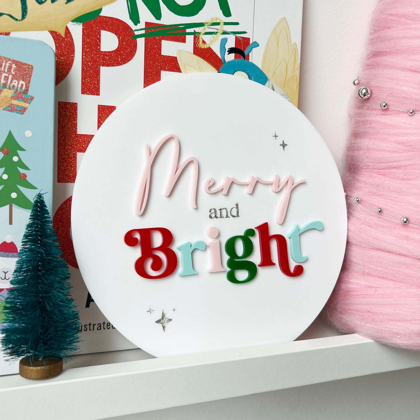 Merry & Bright Christmas Plaque