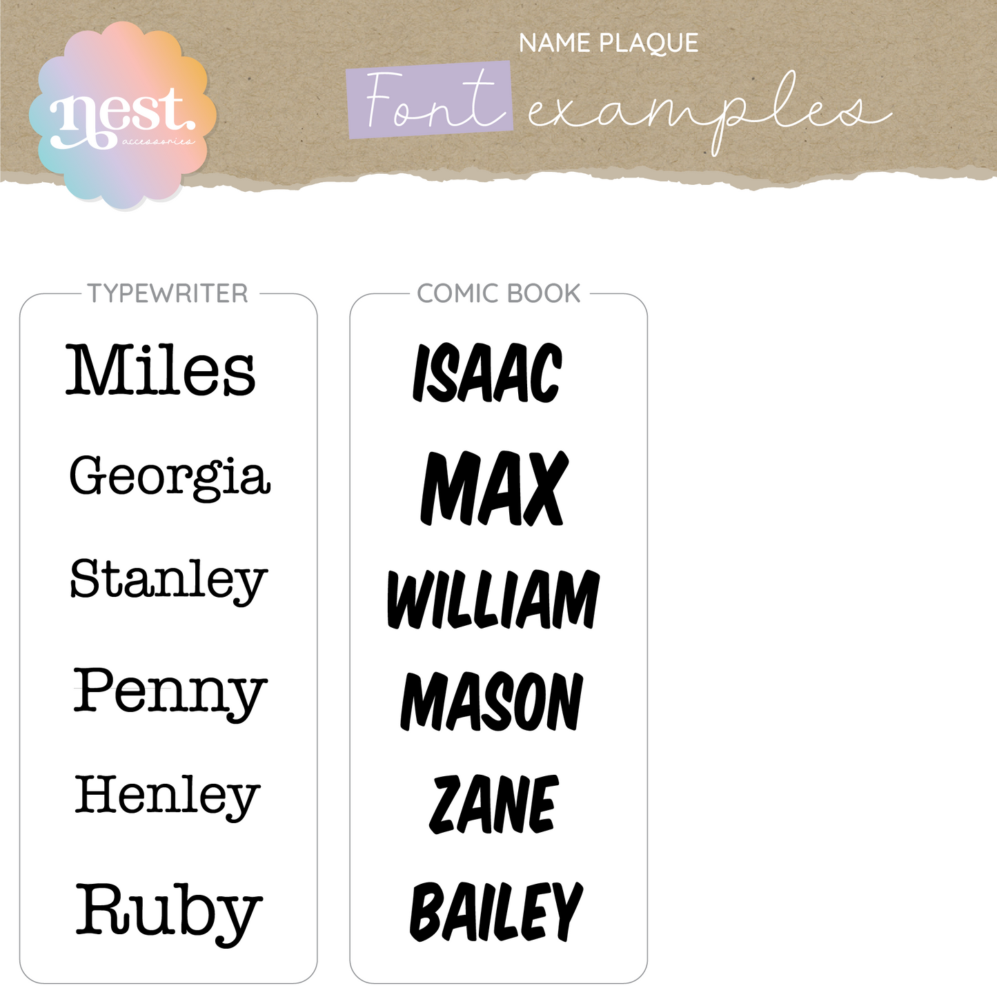 Mirror Name Plaque | Choose your own font & colour