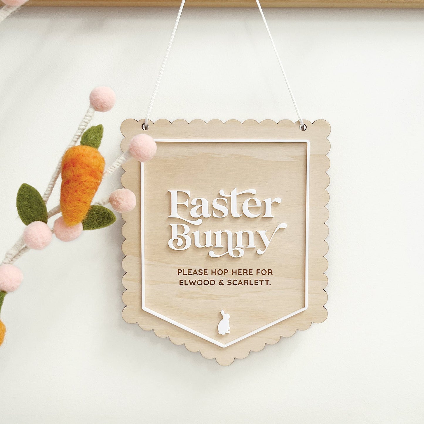 Easter Bunny Please Hop Here Banner - Bunny Design