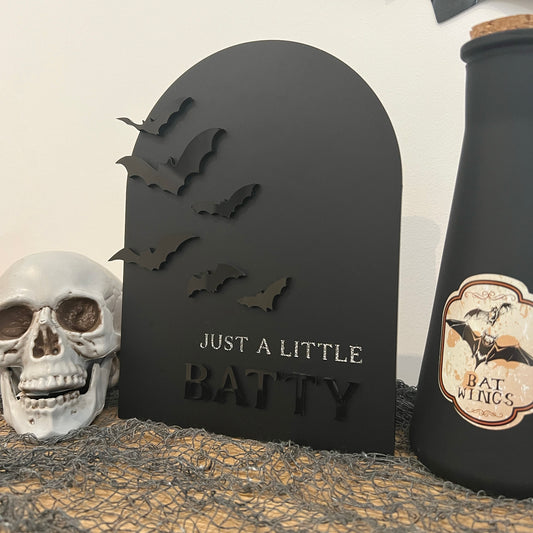 Just a Little Batty Halloween Plaque