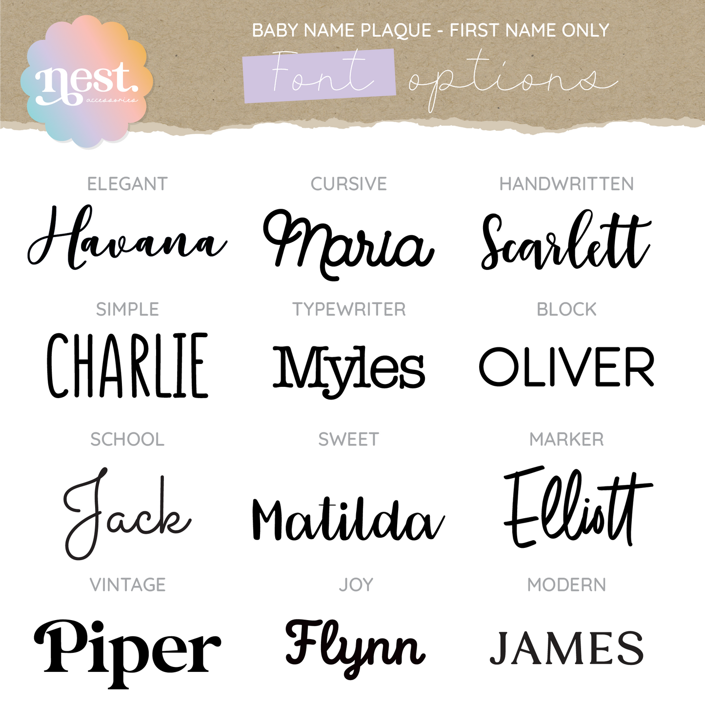 Baby Name Birth Announcement Acrylic Plaque