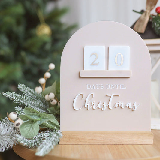 Christmas Countdown with Stand & Acrylic Numbers - Classic Design