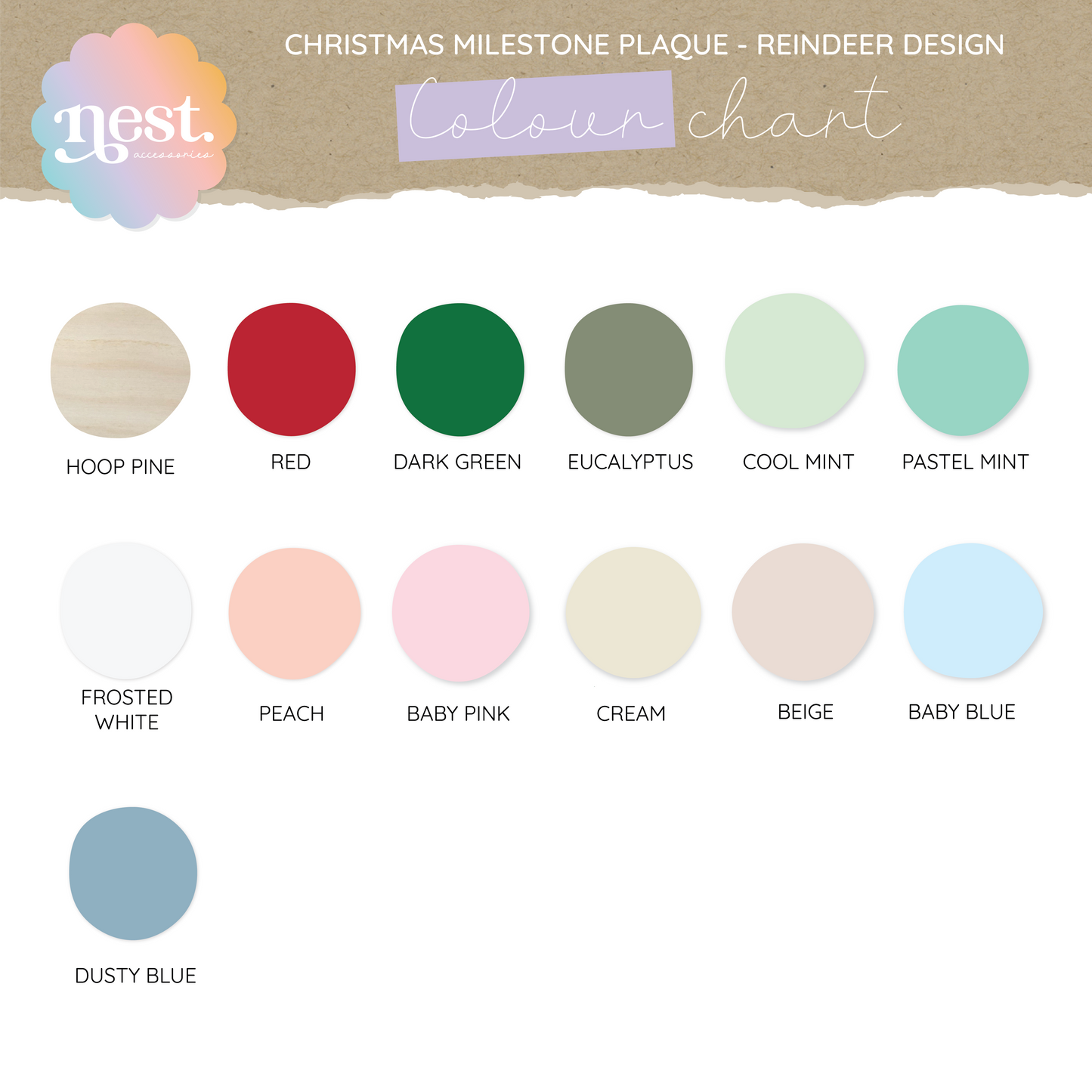 My First Christmas Milestone Plaque - Reindeer Design