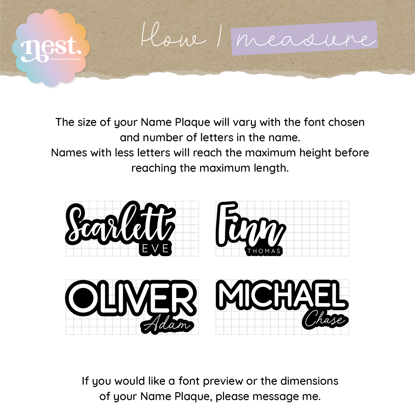 Double Layer First & Middle Name Plaque| Choose your own font & colours