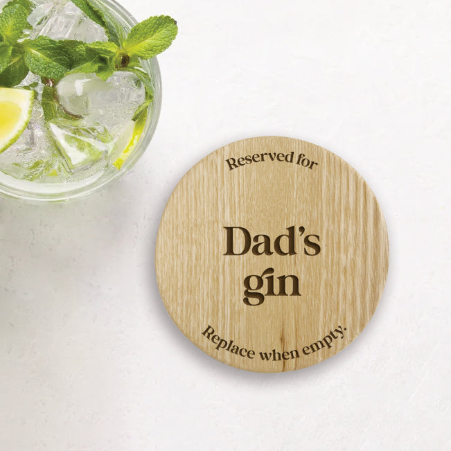 Father's Day Wooden Coaster - Dad's Gin