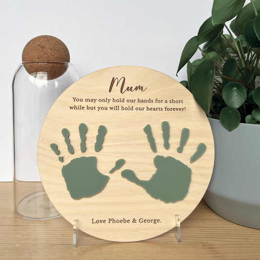Hold our Hands 3D Handprint Plaque