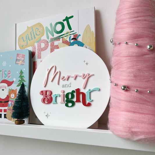 Merry & Bright Christmas Plaque