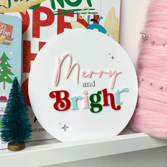 Merry & Bright Christmas Plaque