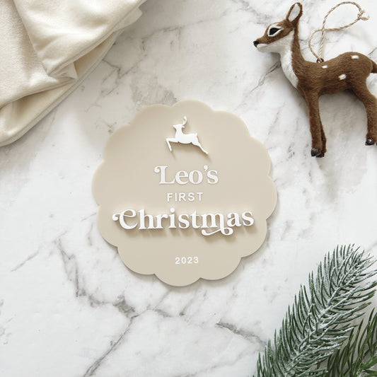 My First Christmas Milestone Plaque - Reindeer Design