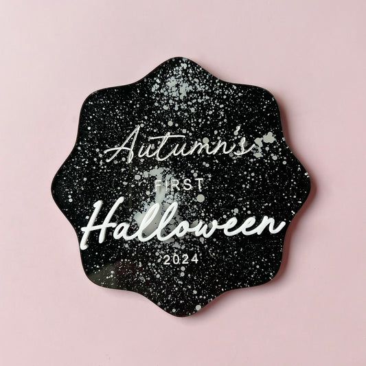 My First Halloween Milestone Plaque - Splatter Design