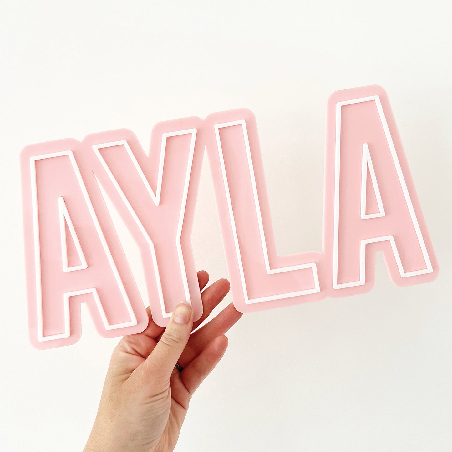 Outline Double Layer Name Plaque | Choose your own colours