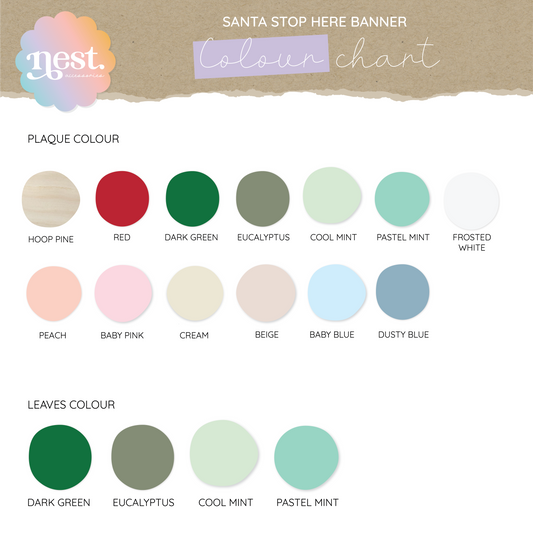 Santa Claus Please Stop Here Banner - Holly Design