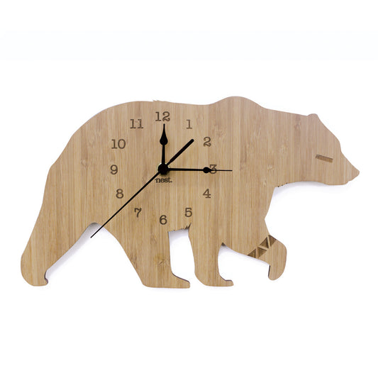 Bear Wall Clock - Wood
