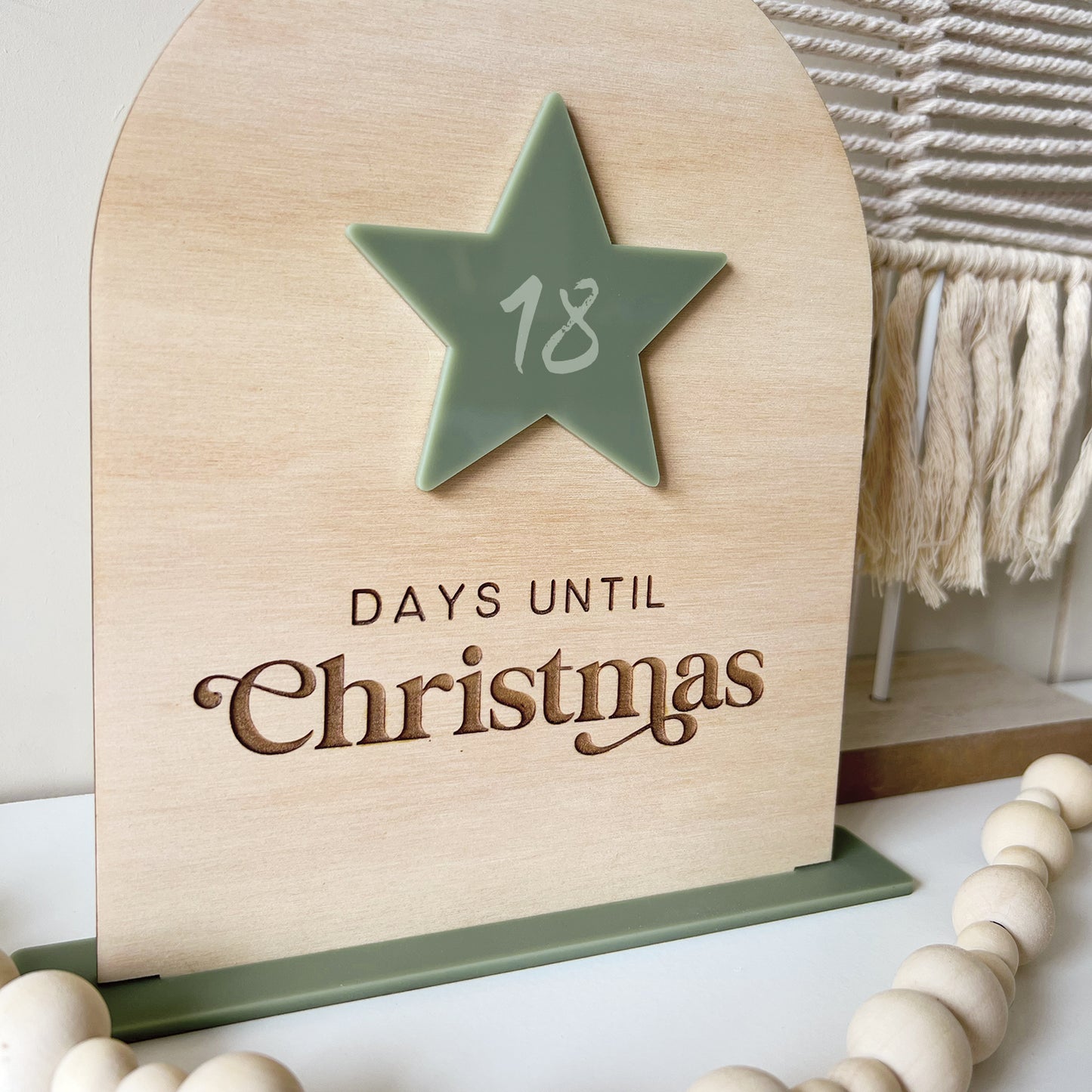 Christmas Countdown with Stand - Festive Design