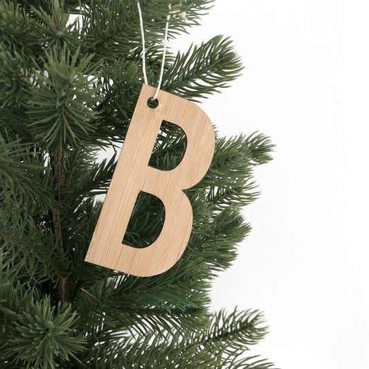 Christmas Letter Ornament - Wood