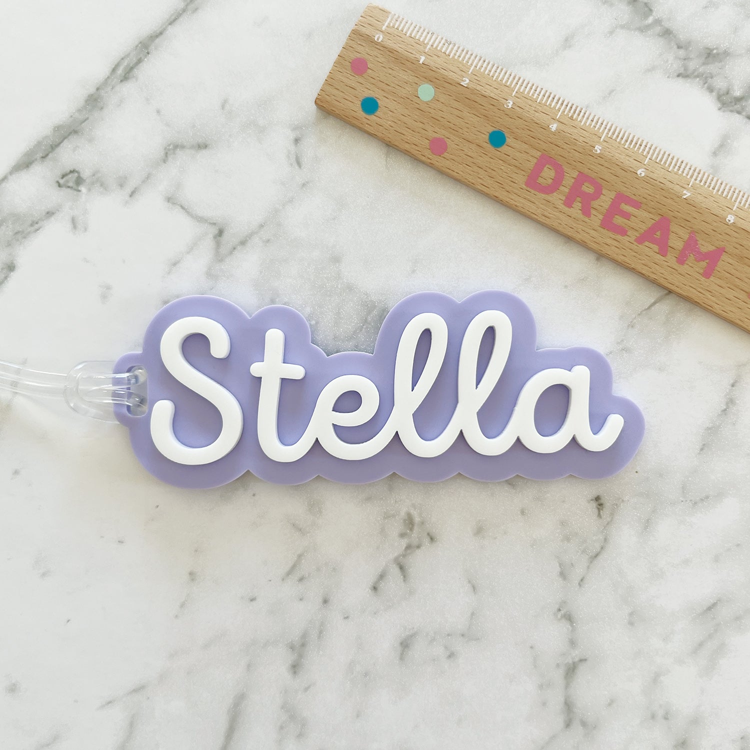 Personalised bag top name tags