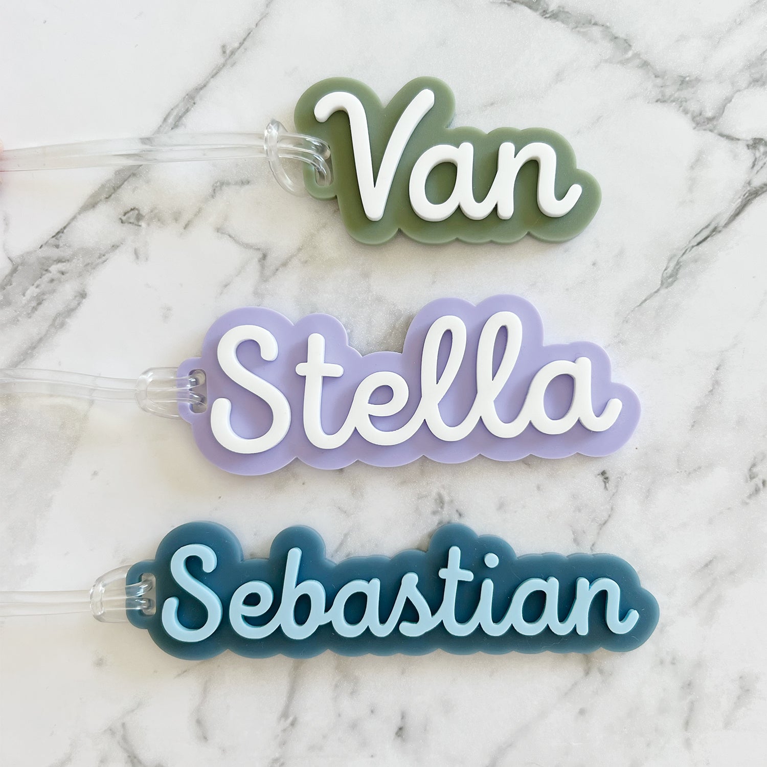 Personalised name tags for clearance bags