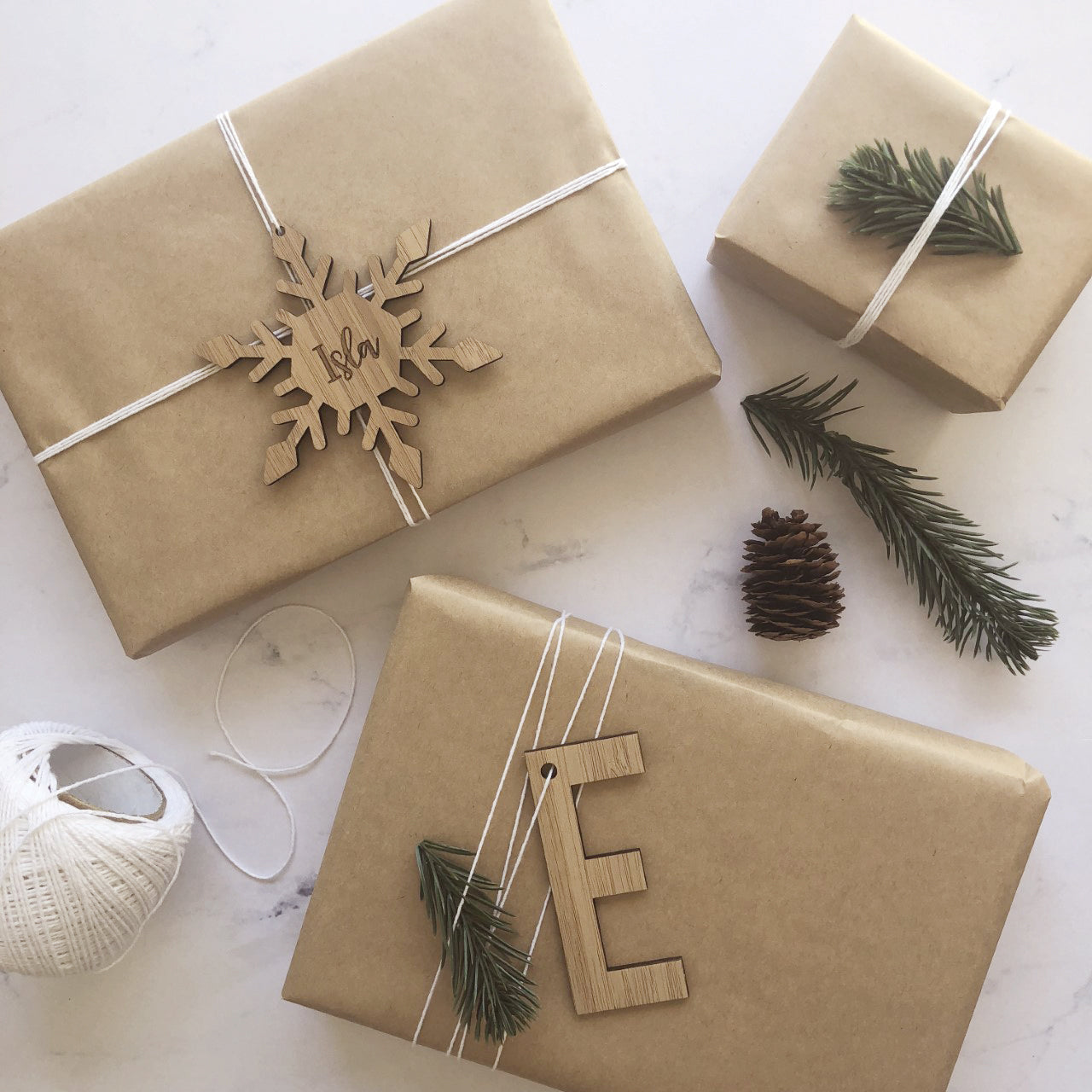 Christmas Letter Ornament - Wood