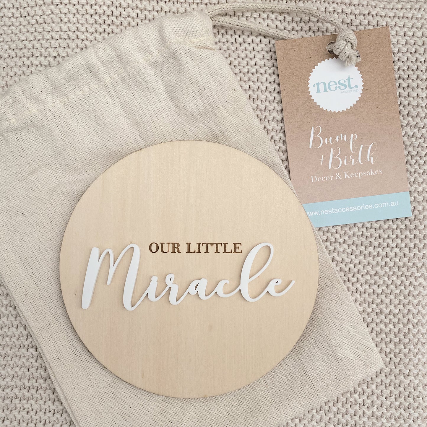 Our Little Miracle Pregnancy Announcement Plaque