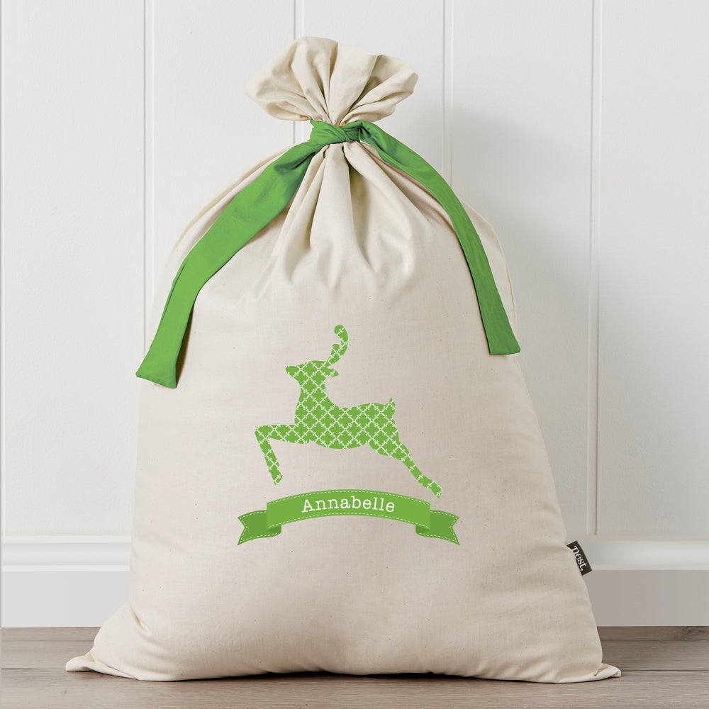 Reindeer Personalised Santa Sack