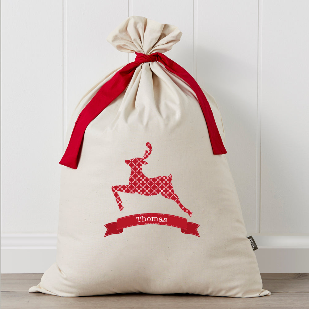 Reindeer Personalised Santa Sack