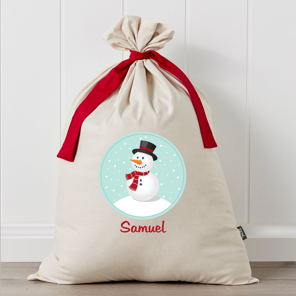 Snowman Personalised Santa Sack