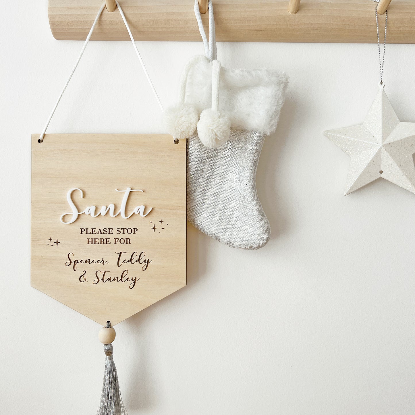 Santa Stop Here Banner - Classic Design